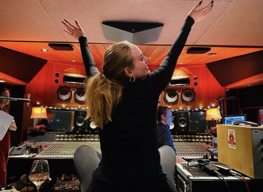 Adele celebrating the release of her fourth studio album 30.