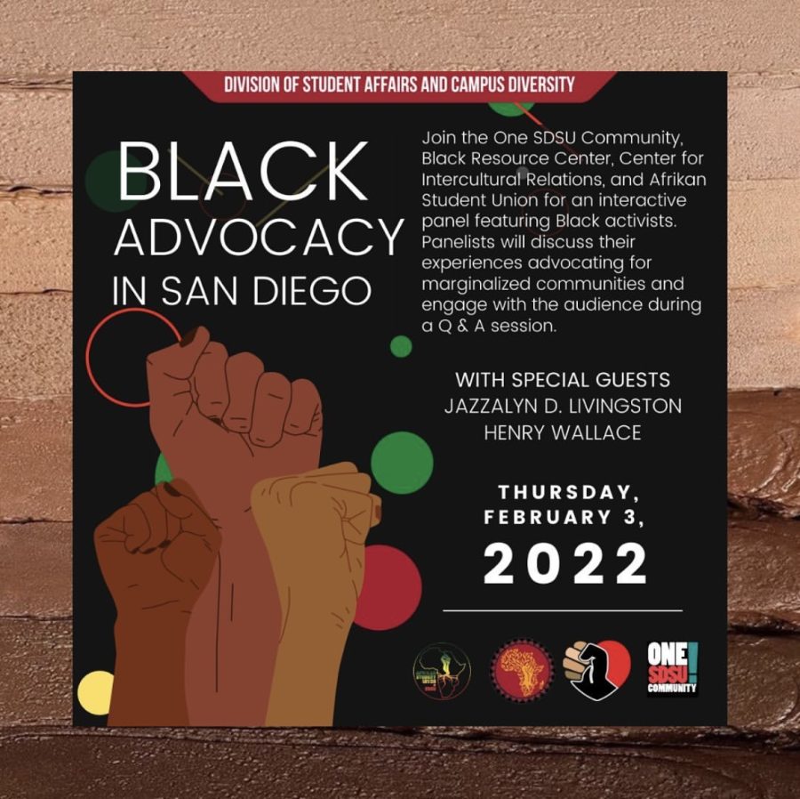 The+Black+Resource+Centers+Black+Advocacy+event+shared+the+experiences+of+SDSU+alumni+who+gave+insight+on+their+history+with+protesting%2C+including+their+involvement+in+the+Black+Panther+Party.