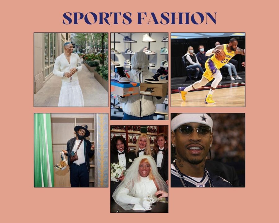 Star+professional+athletes+such+as+Russell+Westbrook%2C+Lebron+James%2C+Cam+Newton%2C+Dennis+Rodman+and+Allen+Iverson+have+all+established+a+presence+for+their+fashion+choices+off+the+court+as+much+as+their+athletics.