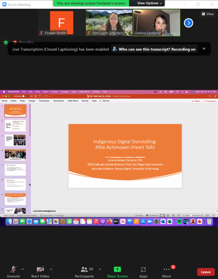 Fontaine's PowerPoint presentation centered on 