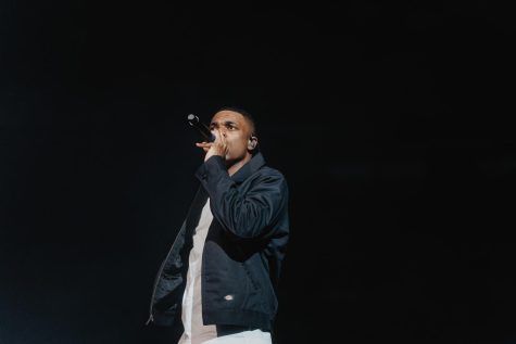 Rapper Vince Staples performs tracks old and new like "ARE YOU WITH THAT," "Norf Norf" and debuts an unreleased track at Pechanga Arena on Feb. 10, 2022. 