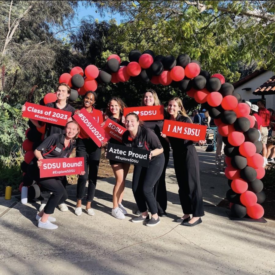 The Out-of-State Student Association host an Intent to Enroll booth at Explore SDSU 2022 on April 9, 2022.
