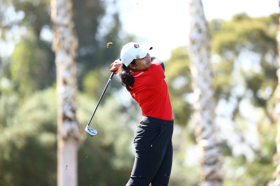 Junior Bernice Olivarez Ilas and the Aztecs will have to wait and see if they reach the NCAA Regionals. (Photo Courtesy of Jamie Schwaberow/NCAA Photos)
