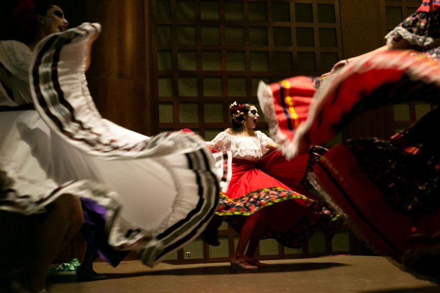 Ballet Folklórico Xochipilli performs at the JMS Screening Circle Series featuring the film Coco.
