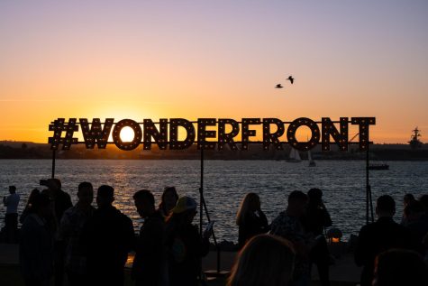 The sun sets on day three of the Wonderfront festival.