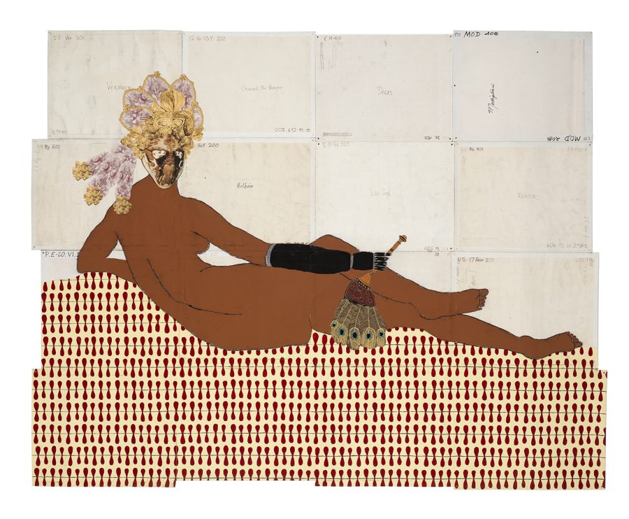 Katherine Sherwood, After Ingres, 2014; acrylic and mixed media on recycled linen; 78 x 89 inches.