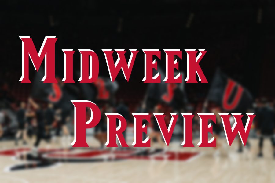 The Daily Aztec graphic for the Dec 14 midweek preview. 
