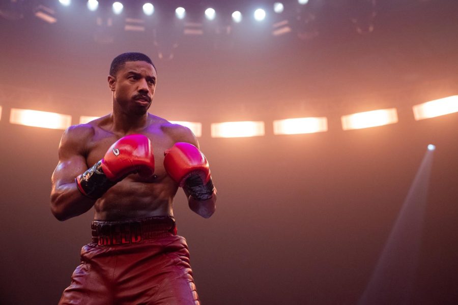 Adonis Creed (Michael B. Jordan) steps into the ring in CREED III.
