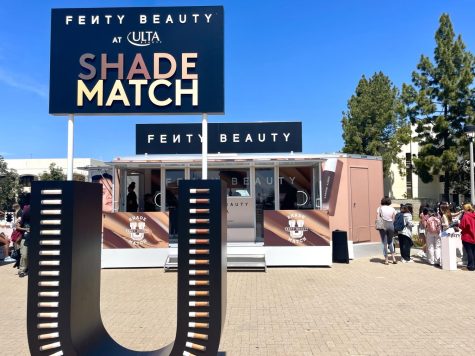 The front of the Fenty Beauty pop-up display, showcasing their personalized Shade Match station.