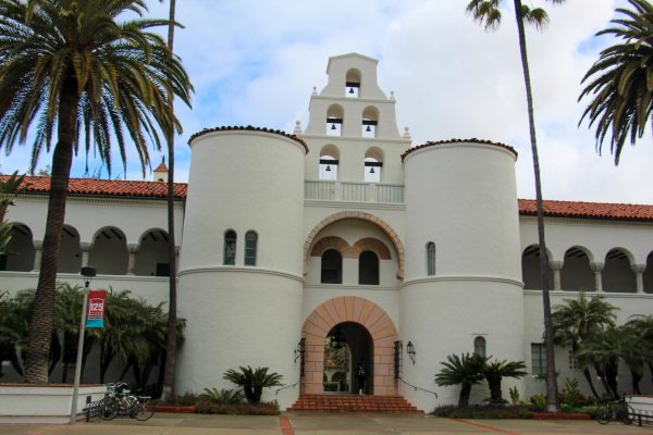 A snapshot of Hepner Hall, San Diego State Universitys oldest building, opened in 1931.