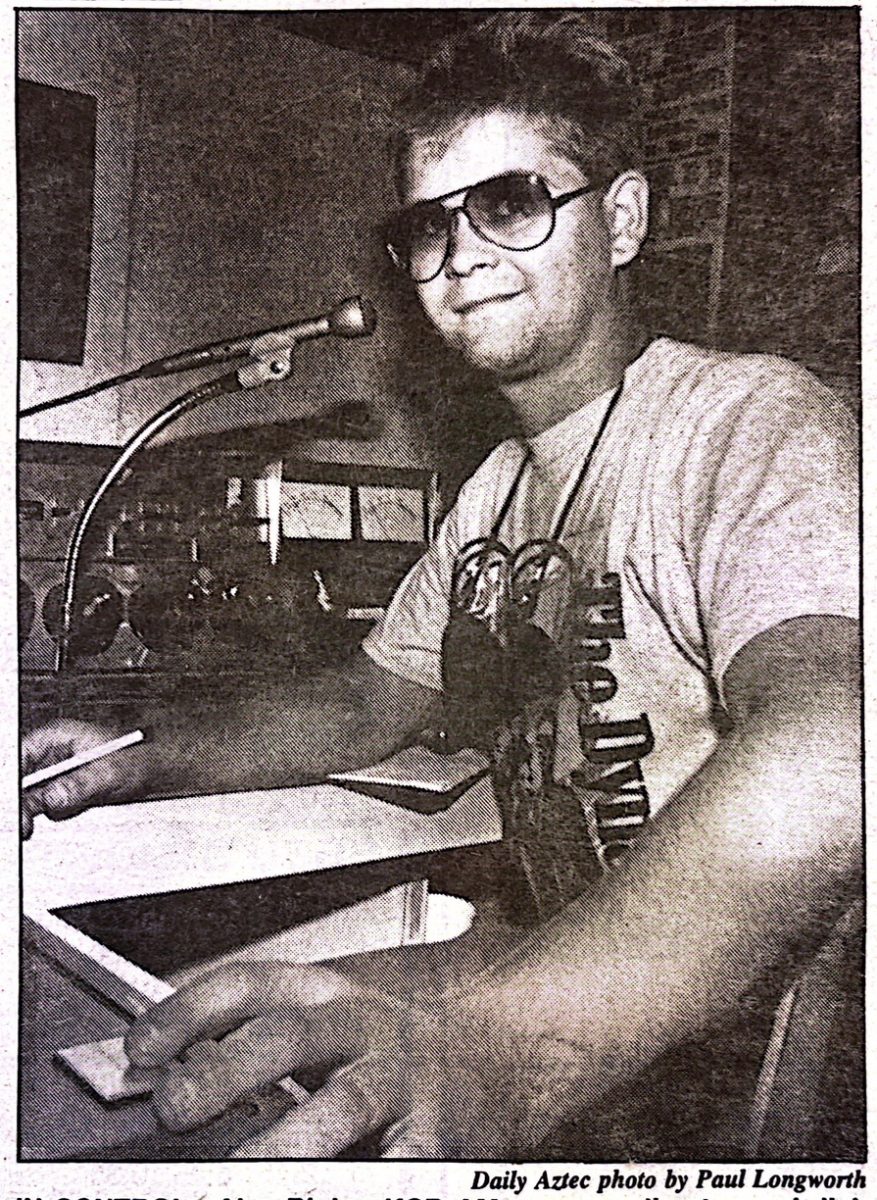 Alex Bigler, a KCR member, poses for a photo in the Sept. 1986 issue of The Daily Aztec
