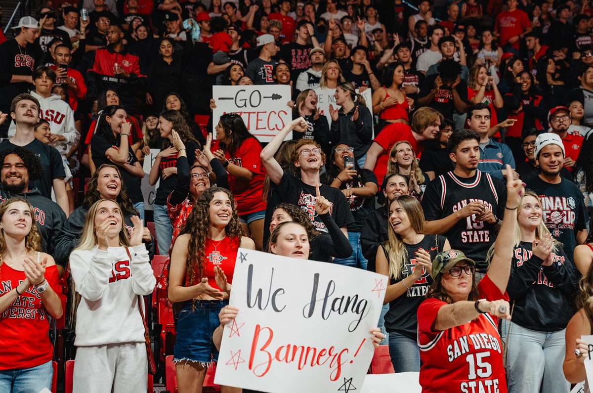 A+general+view+of+the+San+Diego+State+student+section+during+their+2023-2024+home+opener+again+Cal+State+Fullerton+at+Viejas+Arena+on+Nov.+6%2C+2023.+The+Aztecs+have+had+announced+sellout+crowds+at+all+12+of+their+home+games+against+DI+opponents+this+season.