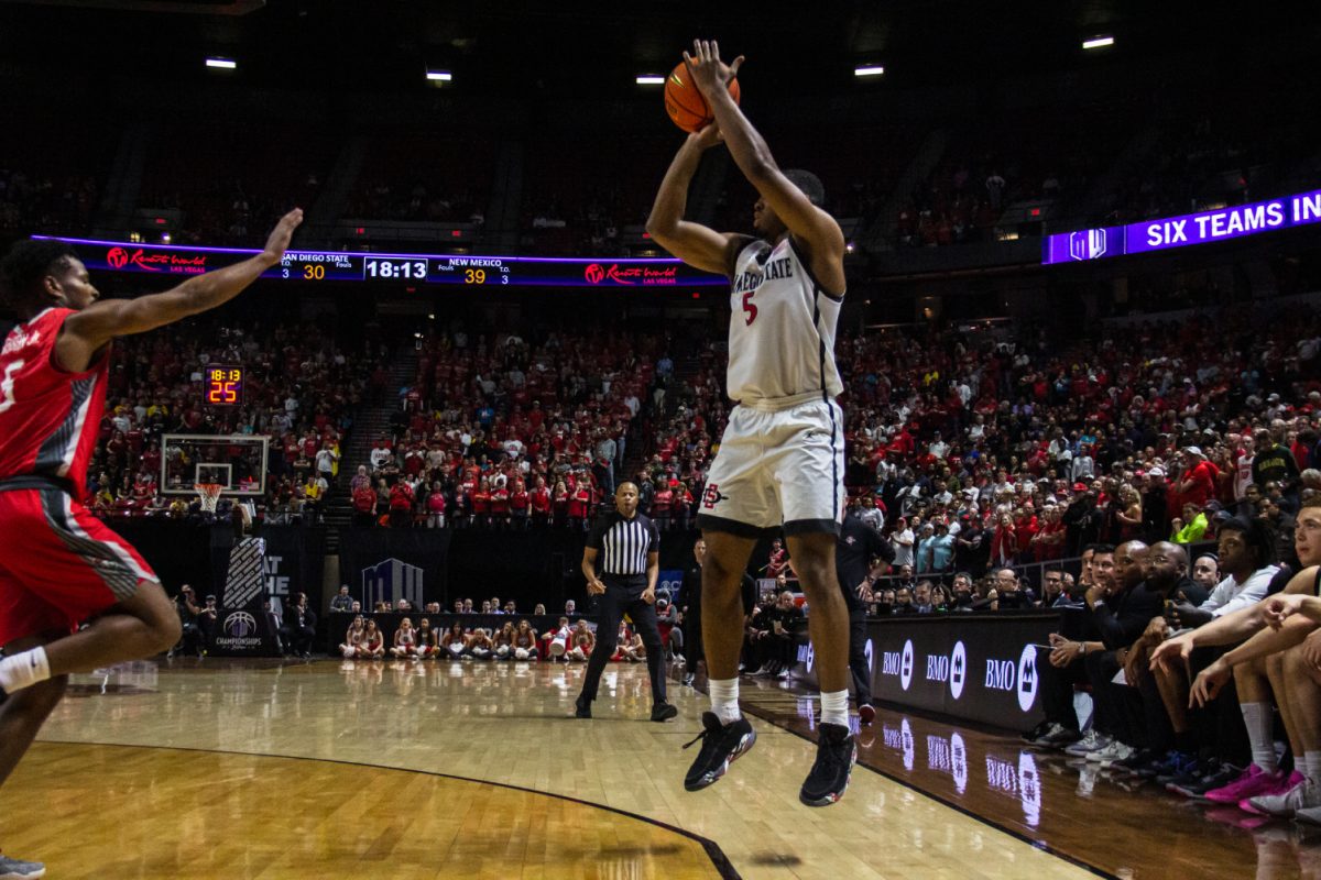 San+Diego+State+guard+Lamont+Butler+pops+for+a+shot+in+the+2024+Mountain+West+Mens+Championship+Final.+Butler+made+the+100th+start+of+his+Aztecs+career+in+SDSUs+69-65+win+over+UAB+in+the+first+round+of+the+NCAA+Mens+Basketball+Tournament+on+Friday%2C+March+22.
