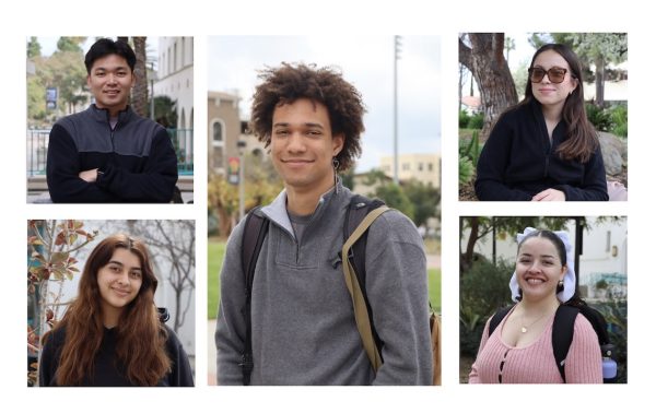 Students from San Diego State University pose for headshots across campus on Feb. 27, 2024.