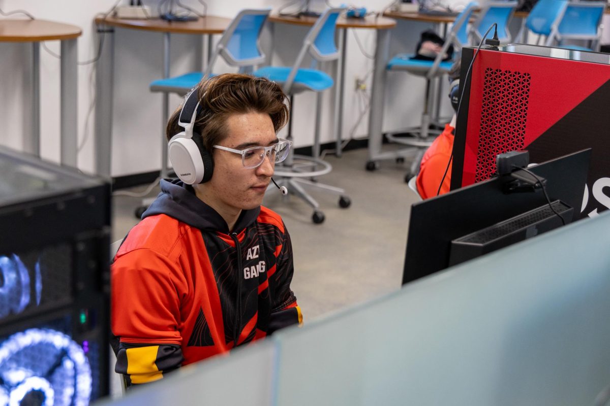 Kyle Markel is the president of Aztec Gaming who is also on the Rocket League varsity team. He and his team played against California State University, Long Beach at the Esports Engagement Center on Saturday, Dec. 2