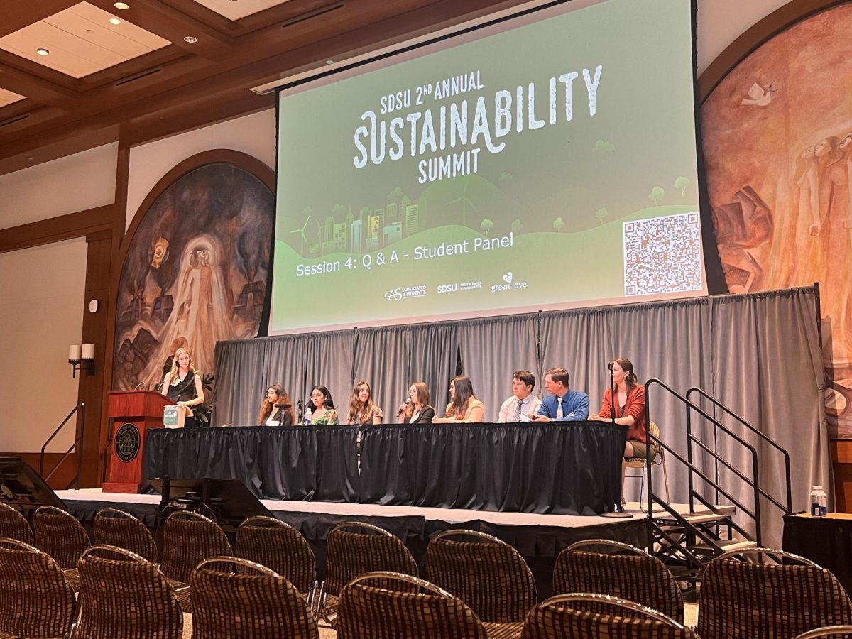 Student leaders took part in a panel session about student sustainability efforts. Courtesy of San Diego State University.