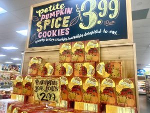 A Pumpkin Joe-Joe's display at Trader Joe's. 