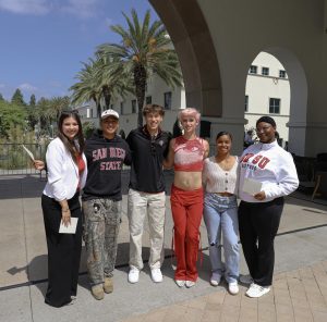 The homecoming court of 2024 gathers at the Aztec Student Union on Thursday, Sept. 19. Courtesy of SDSU Associated Students