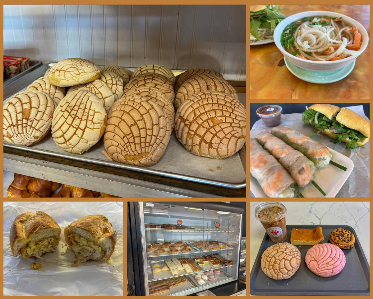 An assortment of baked goods, sandwiches and local pho all found in Linda Vista.