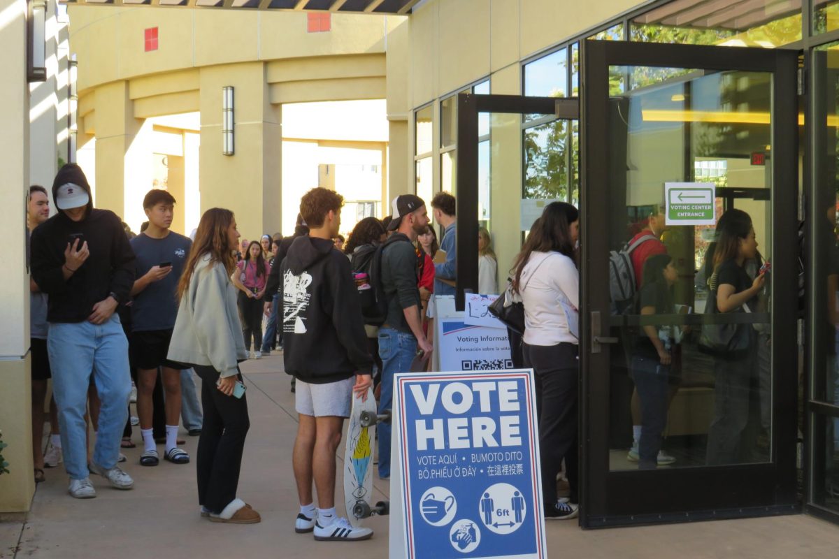 Voters wait in line at the Parma Payne Goodall Alumni Center to cast their ballot for the 2024 Presidential Election on Nov. 5