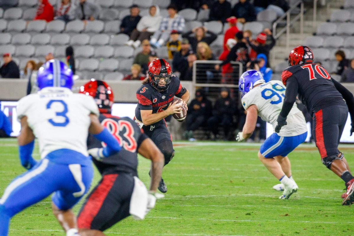 SDSU quarterback Danny O'Neil rushes upfield