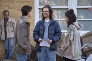 (Left to right) Jaeden Martell, Kyle Mooney and Rachel Zegler. Photo Credit: Nicole Rivelli. 