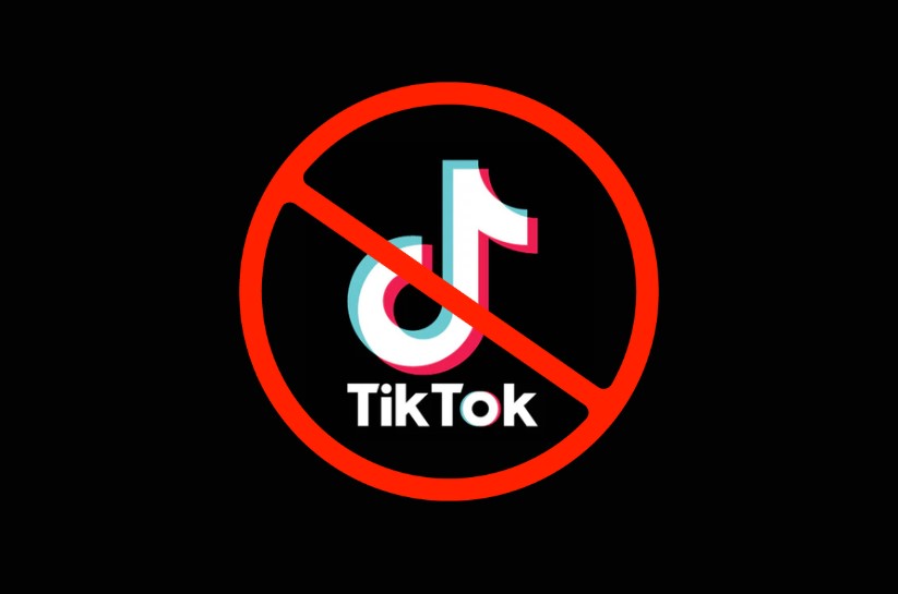 Image of TikTok logo crossed out, symbolizing the upcoming TikTok ban.