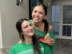 Ava Layon, left, and Vanessa Hurst at a Kappa Alpha Theta holiday event Friday, Dec. 8, 2023 at Kappa Alpha Theta in San Diego, CA. (courtesy Vanessa Hurst)