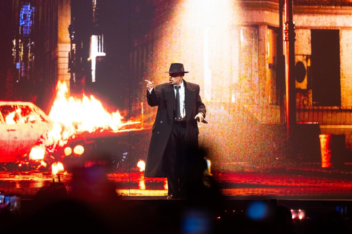 Rauw Alejandro performs at the Nuestra World Tour at the Viejas Arena on April 30, 2025 in San Diego. 