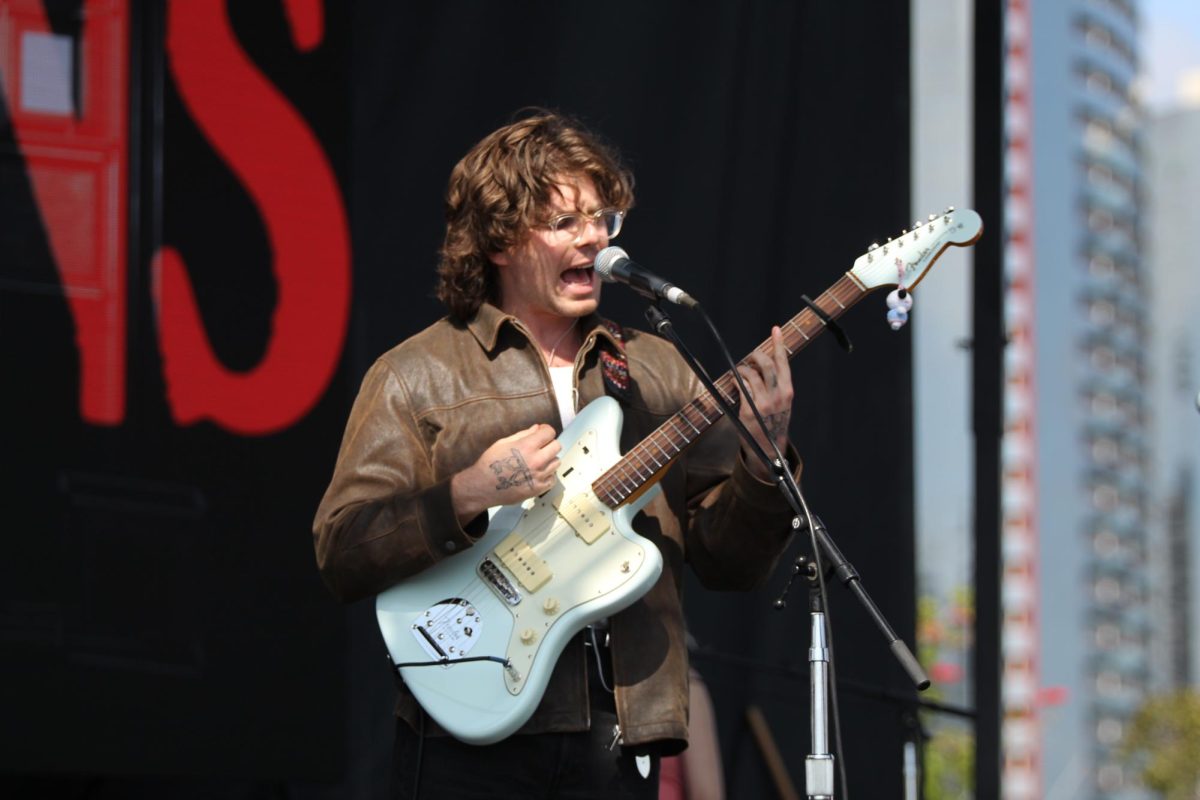Vacations lead singer Campbell Burns sings to the crowd at Hazy Stage by Sierra Nevada during Wonderfront Day Two on May 18 Photo by Isabella Biunno
