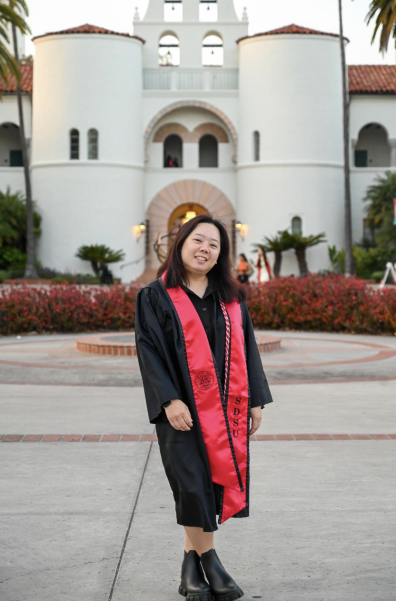 Christie Yeung poses in front of Hepner Hall on Wednesday, May 1, 2025. (Photo courtesy of Olivia Vargo)