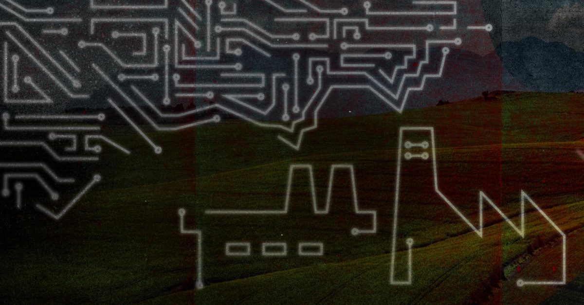 Graphic illustrating a digital environment.
