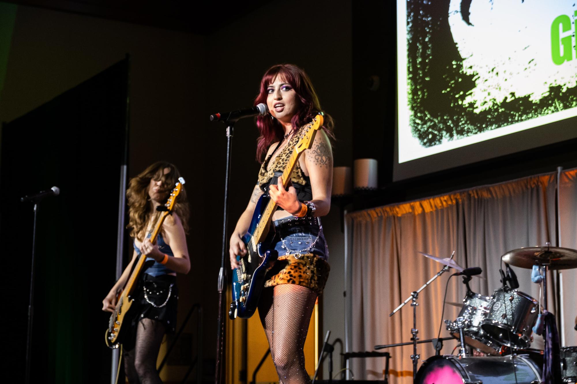 Toula of Girls Got Nerve opened the night as the first band competing in San Diego State GreenFest’s Battle of the Bands at Montezuma Hall on Wednesday, Dec. 03, 2025.