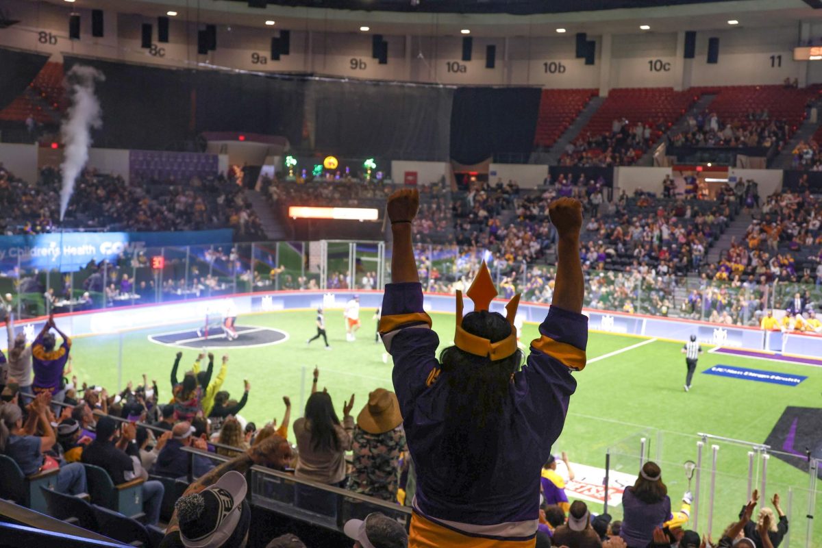 Fans go wild as the San Diego Seals score a goal.