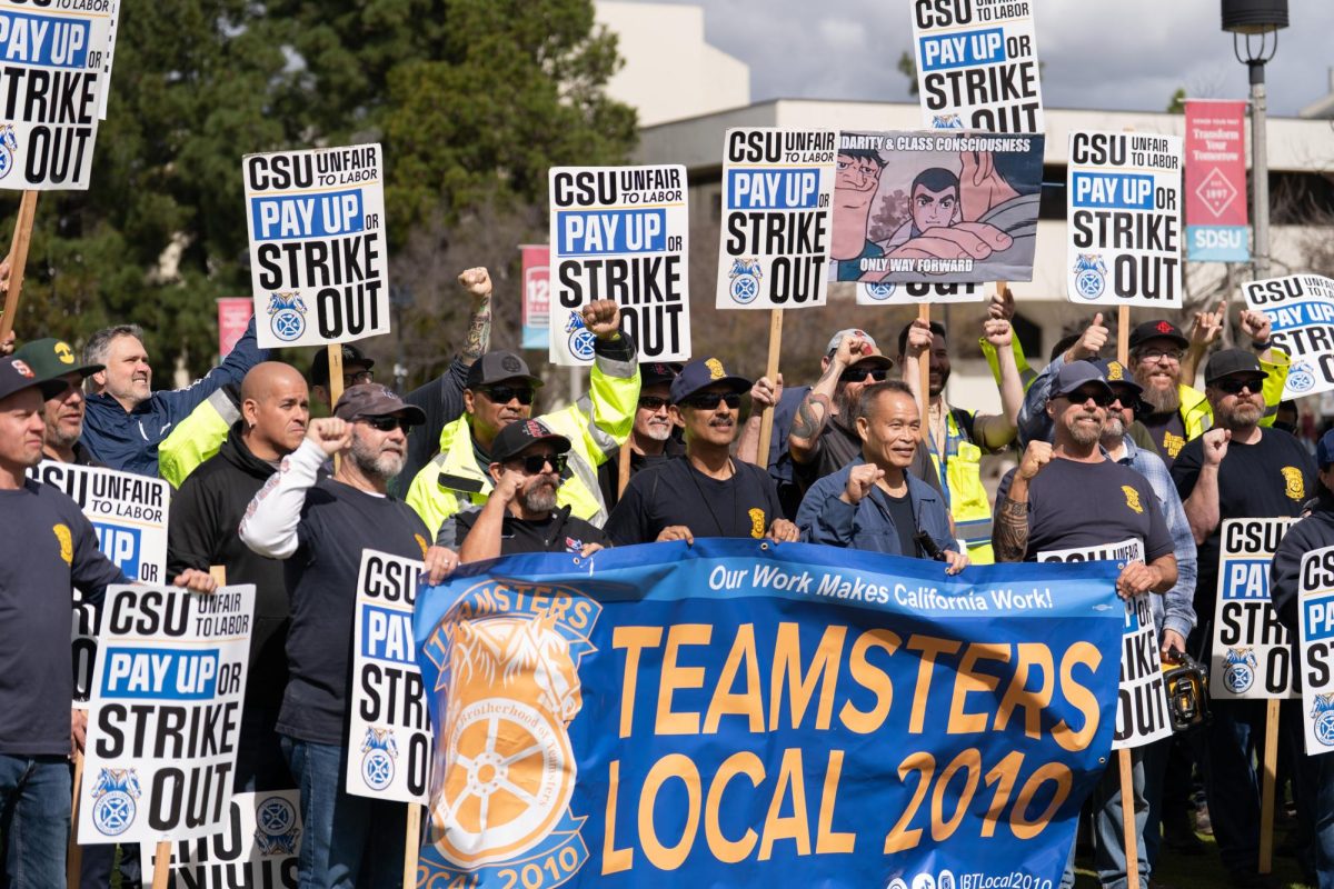 Photo Essay: Skilled trade workers march on San Diego State campus