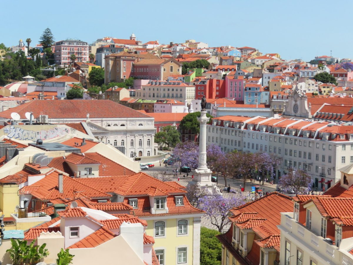Lisbon's miraudouros (lookouts) show off different views of the city's pastel buildings and lavender Jacarandas