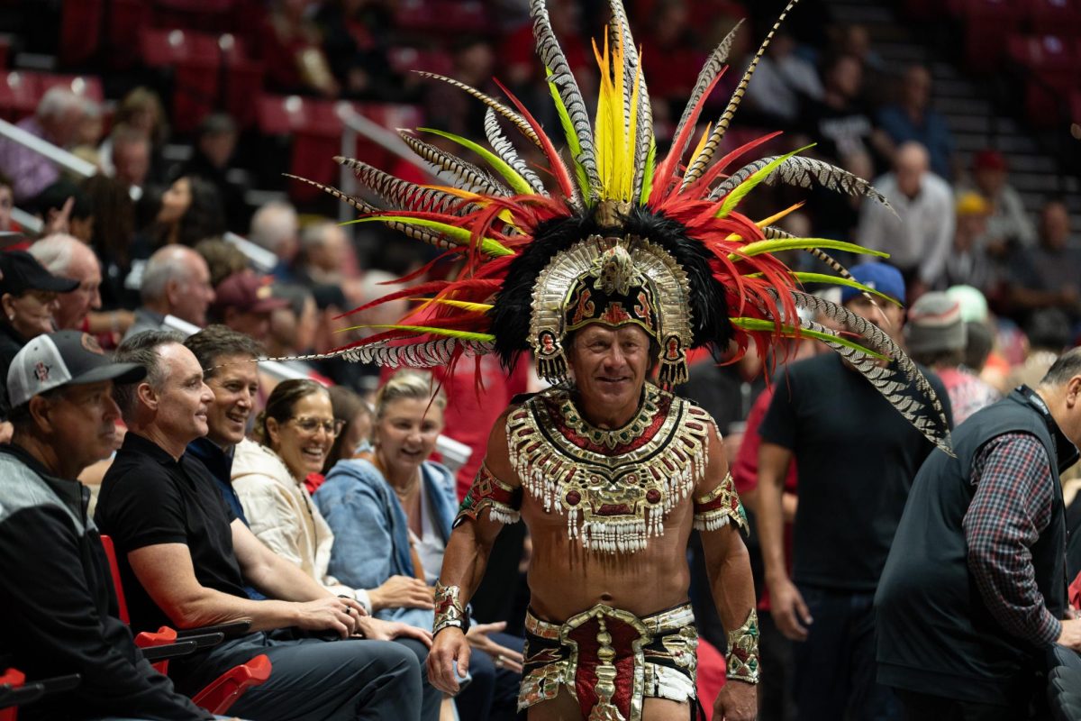 Carlos Gutierrez walks alongside Steve Fisher Court, Wednesday, Feb. 26, 2026, at Viejas Arena.