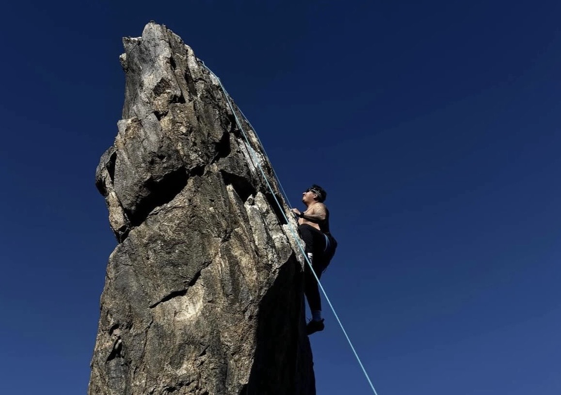 SDSU Climbing Club takes on a wall at New Jack City, a climbing spot near Barstow, Calif., in October 2025 (Photo courtesy of SDSU Climbing Club)