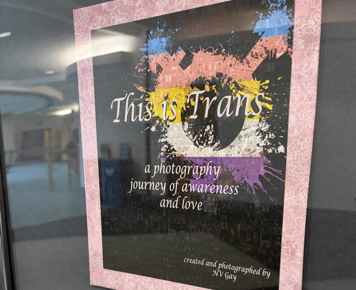 The gallery sign at "This is Trans: A Photography Journey of Awareness and Love" in Love Library 