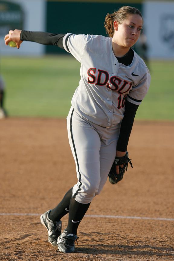 Junior pitcher Bailey Micetich has a 16-9 record and boasts a 1.53 ERA this season for San Diego State, File Photo