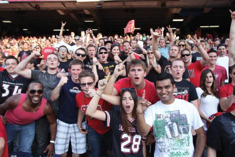 Photo Editor Antonio Zaragoza captured this moment of chaos among fellow Aztecs as a red and black frenzy rapidly spread across Qualcomm Stadium last Saturday.
