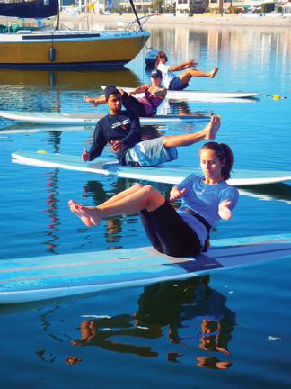 Stand up paddling instructor Pamela Strom took this shot of her students exercising on their boards at the Mission Bay Aquatic Center.