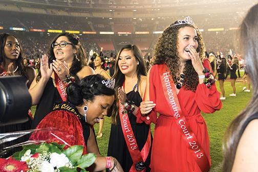 Aztecs receive crown at homecoming