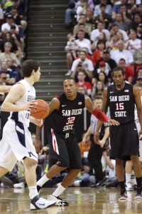 Billy White guarded Jimmer Fredette for most of Saturday night’s game against BYU, Antonio Zaragoza / Photo Editor